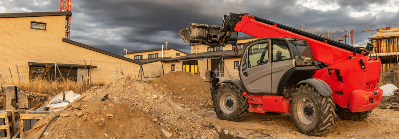 manitou telehandler used on a construction site